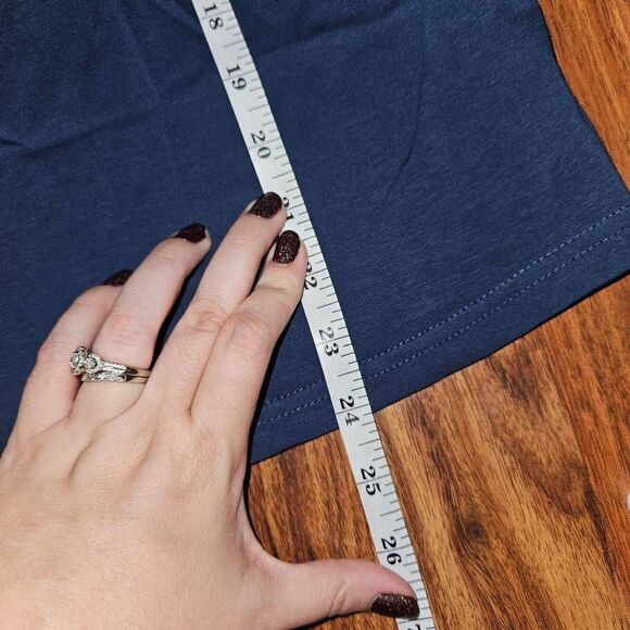 Shein Blue Cap Sleeve Maternity Top Womens Size Medium - Picture 3 of 6